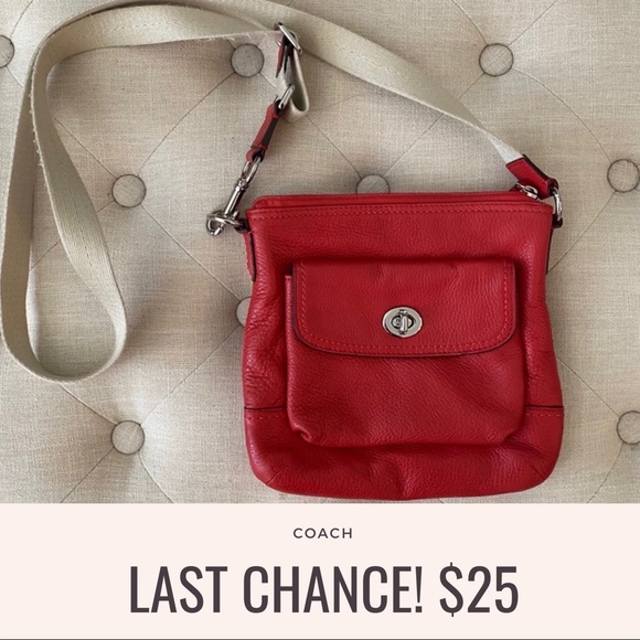 Coach Handbags - LAST CHANCE. WILL BE GONE! Coach Crossbody - Red
